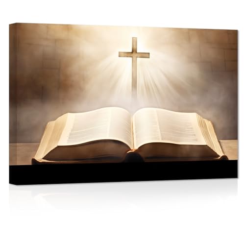 ZXHYWYM Christliche Leinwandbilder Bibelkreuzbilder Drucke spirituelle Poster Kunstwerke Heimdekoration für Büro Gebetsraum Gerahmt (Bild-2, (40.00 x 60.00 cms)) von ZXHYWYM
