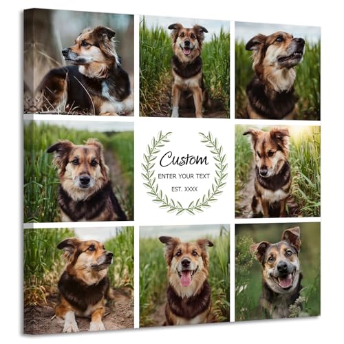 ZXHYWYM Personalisierte Bildcollage Leinwanddrucke mit Ihren Fotos benutzerdefinierte Bilder mit mehreren Bildern und Texten Collagenfotos Heimdekoration Gerahmt (Bild-9, (25.00 x 25.00 cms)) von ZXHYWYM