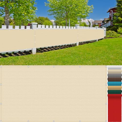 Balkon Sichtschutz 160 x 550 cm wetterbeständiges und pflegeleichtes HDPE-Spezialgewebe, HDPE Balkonverkleidung mit Kordel und Kabelbinder für den Gartenzaun oder Balkon, Creme Farben Balkon Sichtschutz 160 x 550 cm wetterbeständiges und pflegeleichtes HDPE-Spezialgewebe, HDPE Balkonverkleidung mit Kordel und Kabelbinder für den Gartenzaun oder Balkon, Creme Farben von ZXIAOHUI