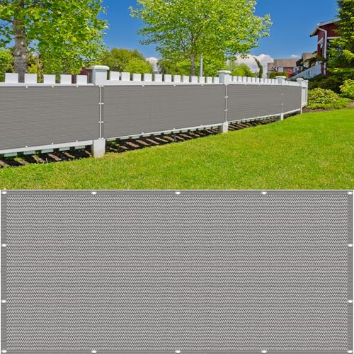 Balkon Sichtschutz 60 x 100 cm wetterbeständiges und pflegeleichtes HDPE-Spezialgewebe, HDPE Balkonverkleidung mit Kordel und Kabelbinder für den Gartenzaun oder Balkon, Grau Balkon Sichtschutz 60 x 100 cm wetterbeständiges und pflegeleichtes HDPE-Spezialgewebe, HDPE Balkonverkleidung mit Kordel und Kabelbinder für den Gartenzaun oder Balkon, Grau von ZXIAOHUI