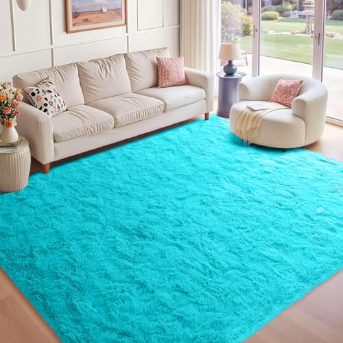 ZXIAOHUI Hochflor Teppich 100 x 135 cm Weicher Langflor, Waschbar Bis 30 Grad, Shaggy Hochflor Teppich Flauschige Teppiche Fürs Wohnzimmer, Kinderzimmer, Schlafzimmer, Himmelblau ZXIAOHUI Hochflor Teppich 100 x 135 cm Weicher Langflor, Waschbar Bis 30 Grad, Shaggy Hochflor Teppich Flauschige Teppiche Fürs Wohnzimmer, Kinderzimmer, Schlafzimmer, Himmelblau von ZXIAOHUI