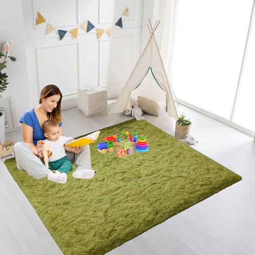 ZXIAOHUI Hochflor Teppich 375 x 460 cm Rechteckig, Langflor, Felloptik, Moderne Deko, Bettvorleger Schlafzimmer rutschfest Shaggy Teppich für Fußbodenheizung Geeignet, Grün ZXIAOHUI Hochflor Teppich 375 x 460 cm Rechteckig, Langflor, Felloptik, Moderne Deko, Bettvorleger Schlafzimmer rutschfest Shaggy Teppich für Fußbodenheizung Geeignet, Grün von ZXIAOHUI