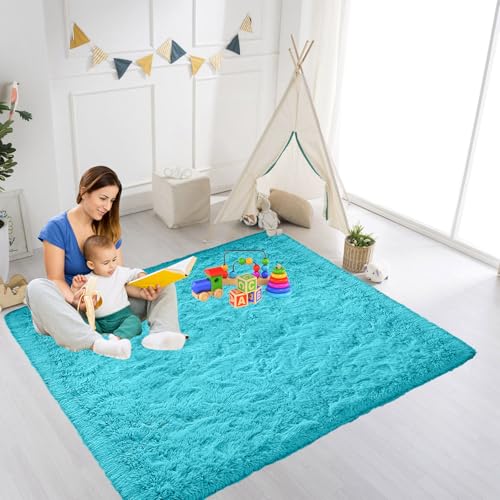 ZXIAOHUI Teppich Wohnzimmer 200 x 230 cm Weicher Langflor, Waschbar Bis 30 Grad, Shaggy Hochflor Teppich Flauschige Teppiche für Fußbodenheizung Geeignet, Blau ZXIAOHUI Teppich Wohnzimmer 200 x 230 cm Weicher Langflor, Waschbar Bis 30 Grad, Shaggy Hochflor Teppich Flauschige Teppiche für Fußbodenheizung Geeignet, Blau von ZXIAOHUI