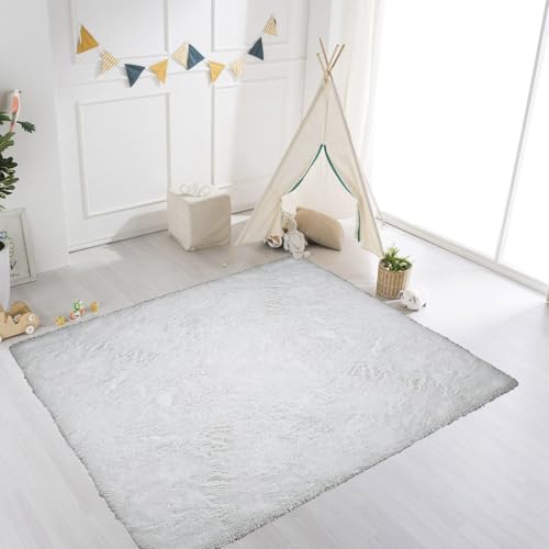 ZXIAOHUI Teppich Wohnzimmer Schlafzimmer 50 x 460 cm Anti-Rutsch Unterseite, Waschbar Super Soft, Teppich Hochflor Flauschig Teppiche Wohnzimmer für Fußbodenheizung Geeignet, Weiß von ZXIAOHUI