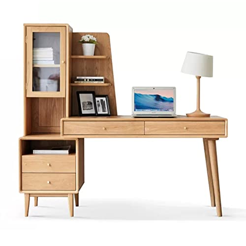 ZXIAyuxd Bürotische Moderner Massivholzschreibtisch Computertisch mit Schublade, 3-in-1-Multifunktionsschreibtisch mit Schrank und Bücherregal, einfach zu montieren ZXIAyuxd Bürotische Moderner Massivholzschreibtisch Computertisch mit Schublade, 3-in-1-Multifunktionsschreibtisch mit Schrank und Bücherregal, einfach zu montieren von ZXIAyuxd