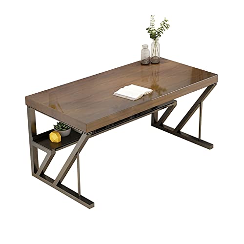 ZXIAyuxd Computertisch, multifunktionaler Schreibtisch aus Massivholz, 200 cm, Heimbüro, Computertisch, Schreibtisch, Gaming-Schreibtisch, Küchen-Esstisch, einfach zu installieren von ZXIAyuxd
