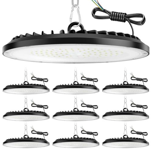 ZXICH UFO LED hallenstrahler,LED Werkstattlampe,IP65 Wasserdichte Industrielampe für Fabriken, Lagerhäuser,Garagen (10 Pack, 100W) von ZXICH