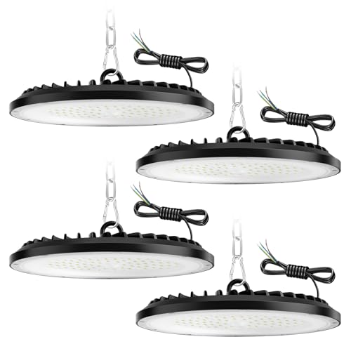 ZXICH UFO LED hallenstrahler,LED Werkstattlampe,IP65 Wasserdichte Industrielampe für Fabriken, Lagerhäuser,Garagen (4 Pack, 100W) von ZXICH