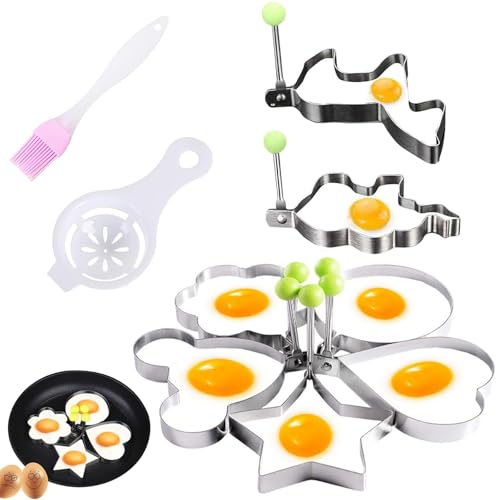 9 Spiegeleiformen, Modische Und Exquisite Pfannkuchenformen, Einzigartig Gestaltete Spiegeleiformen F ü R Die Pfanne, Geeignet Zum Braten Verschiedener Formen Von Spiegeleiern von ZXJLWR