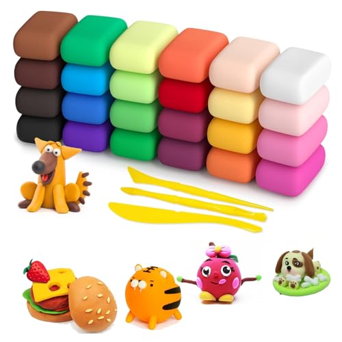 Clay,Modelliermasse Lufttrocknend - 36 Farben Knete Lufttrocknend FüR Kinder, Modische Und Exquisite Lufttrocknende Modelliermasse,Geschenk FüR Jungen Und MäDchen Im Alter Von 3-12 Jahren (36) von ZXJLWR