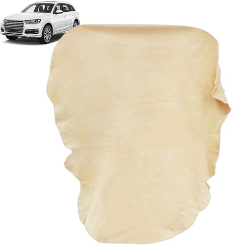 ZXJLWR 60x40cm Fensterleder, Praktisch Und Langlebig Auto Ledertuch, Leicht Zu Reinigen Ohne Verformung Autoleder, Ledertuch Autopflege Wird Zur Reinigung Von Autos Verwendet von ZXJLWR