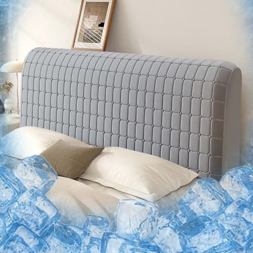 ZXLVCU Kühl Bett Kopfteil Bezug, Sommerkopfteilbezug mit Latexauflage, Bettkopfteil Hussen für Einzel/Doppel/Queen/King Size Bett (Grey#2,220cm) von ZXLVCU