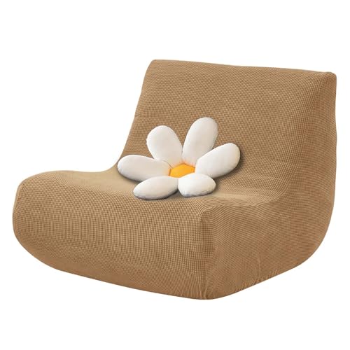 ZXLVCU Stretch Lazy Sofabezug, Lazy Floor Sitzsack-Couchbezug, Armless Sofa Abdeckung, für Togo Stuhl, Tatami Sitzsack Stühle (Light Brown) von ZXLVCU