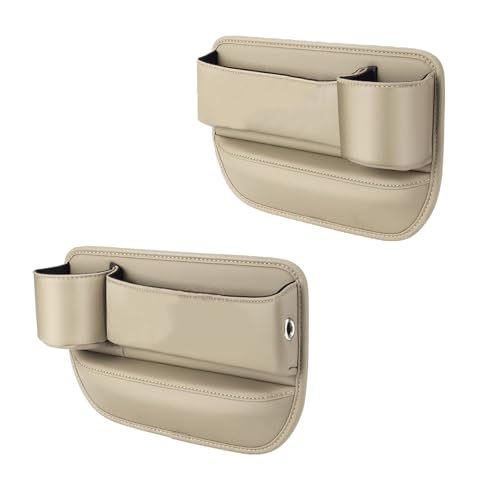 ZXLZHGS 2 Stück Aufbewahrungsbox für Autositze, Kompatibel mit Chery Tiggo 7 Tiggo 7 Plus Tiggo 7 C-DM, Lückenfüller Autositze mit USB Ladeloch Aufbewahrung Tasche,Beige von ZXLZHGS
