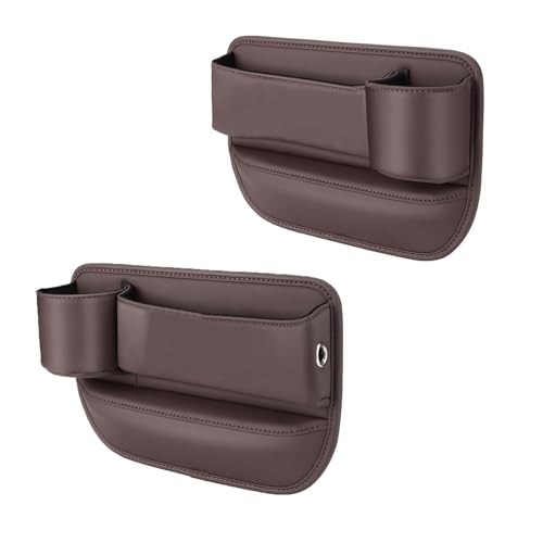 ZXLZHGS 2 Stück Aufbewahrungsbox für Autositze, Kompatibel mit Chery Tiggo 7 Tiggo 7 Plus Tiggo 7 C-DM, Lückenfüller Autositze mit USB Ladeloch Aufbewahrung Tasche,Brown von ZXLZHGS