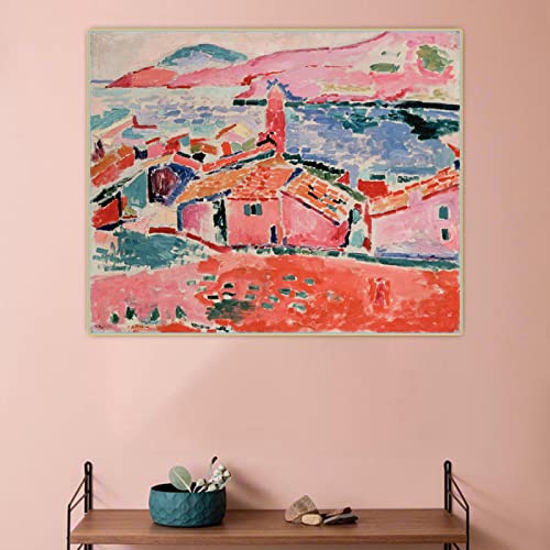 Leinwand Prints Henri Matisse"Blick auf Collioure"Berühmte Gemälde Reproduktion,Leinwand Wandkunst Bild für Büroeinrichtung 70x91cm Rahmenlos von ZXMDP