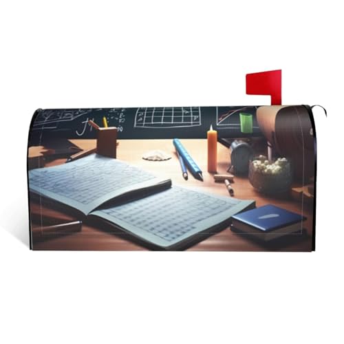 Formulas Shapes Theory Mathematikunterricht Wort Druck wasserdichte Stoffbriefkastenabdeckung mit Magnetverschluss – anpassbare dekorative Hülle für Outdoor-Briefkästen – passend für 53,3 x 45,7 cm von ZXMDZTSS