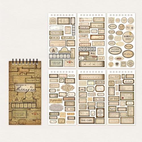 ZXMNBH Aufkleber für Scrapbooking Kit Retro Label Ästhetisches Papier Tagebuch Planer Junk Bullet Journaling Dekorative Lieferungen 12 Stück/Packung ZXMNBH Aufkleber für Scrapbooking Kit Retro Label Ästhetisches Papier Tagebuch Planer Junk Bullet Journaling Dekorative Lieferungen 12 Stück/Packung von ZXMNBH