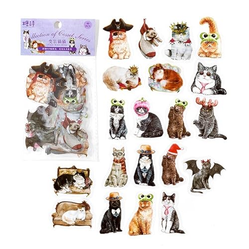 ZXMNBH PET Aufkleber für Scrapbooking Kit Drag Cat Ästhetisches Papier Tagebuch Planer Junk Bullet Journaling Dekorative Lieferungen 40 Stück/Packung ZXMNBH PET Aufkleber für Scrapbooking Kit Drag Cat Ästhetisches Papier Tagebuch Planer Junk Bullet Journaling Dekorative Lieferungen 40 Stück/Packung von ZXMNBH