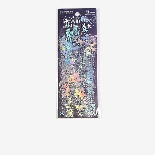 ZXMNBH PET Aufkleber für Scrapbooking Kit Symphonie Schmetterling Ästhetisches Papier Tagebuch Planer Junk Bullet Journaling Dekorative Lieferungen 20 Stück/Packung von ZXMNBH