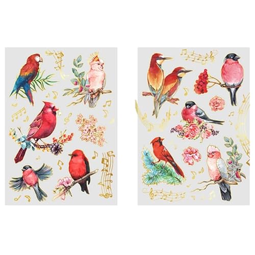 ZXMNBH PET Bronzing Stickers for Scrapbooking Kit Cute Bird Aesthetic Paper Diary Planner Junk Bullet Journaling Decorative Supplies 2 Pcs/pack ZXMNBH PET Bronzing Stickers for Scrapbooking Kit Cute Bird Aesthetic Paper Diary Planner Junk Bullet Journaling Decorative Supplies 2 Pcs/pack von ZXMNBH