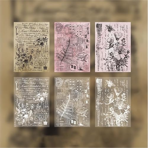 ZXMNBH Papier für Scrapbooking Kit Retro Pflanzen Collage Tagebuch Planer Materialien Erwachsene Junk Journaling Decor Supplies 30 Stück/Packung von ZXMNBH