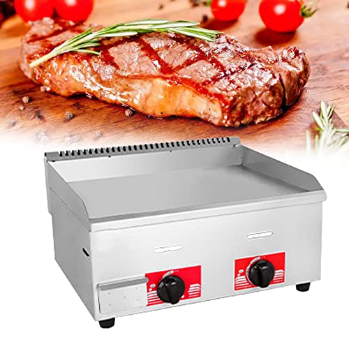 ZXNANA Gasgrillplatte LPG Kommerzielle Edelstahl-Hochleistungs-Restaurant-Außengrillplatte - Große Antihaftbrenner Flache Heizplatte zum Kochen Medium (718a) von ZXNANA