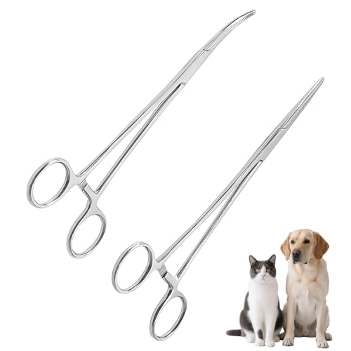 2 Stück Arterienklemme,Hakenlöser Angeln,12.5cm Gerade Und Gebogene Köpfe Hakenlöser Zange,Pinzette Set Aus Edelstahl,Lösezange Angeln,Sägezahndesign,Für Katzen Und Hunde 2 Stück Arterienklemme,Hakenlöser Angeln,12.5cm Gerade Und Gebogene Köpfe Hakenlöser Zange,Pinzette Set Aus Edelstahl,Lösezange Angeln,Sägezahndesign,Für Katzen Und Hunde von ZXNJA