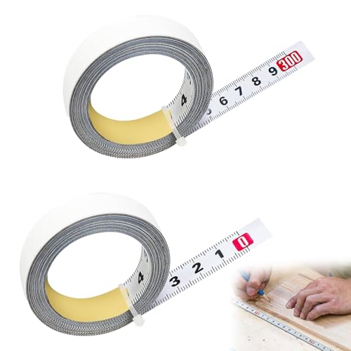 2 Stück Maßband Selbstklebend,Selbstklebendes Maßband 3m,Weiß Massband Klebend,Metrisches Massband,Für Vermessung Werkbänke(Metrisches,1 X Links Nach Rechts,1 X Rechts Nach Links) von ZXNJA