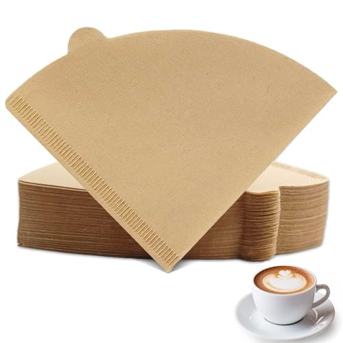 200 Stück Kaffeefilterpapiere, V-Förmiger Kaffeefilter Kegel Kaffeefilter Coffee Papierfilter Für Kaffeemaschinen Kaffeekanne Filterbecher (1-2 Tassen) von ZXNJA