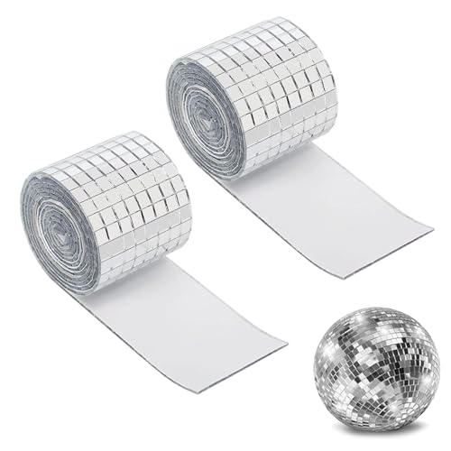 3200 Stück Spiegel Mosaik Selbstklebend,Discokugel Klebestreifen,Selbstklebende Mini Spiegel,Selbstklebend Echt Quadratisch Glas,Mosaikfliesen Aufkleber 5 X 5 Mm Glas Für Ktv Hause Diy von ZXNJA