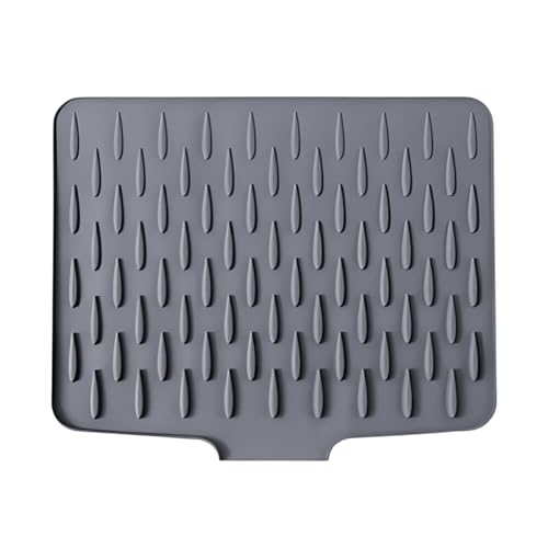 Auslaufsicherer Arbeitsplattenschutz Aus Silikon,Silikon Abtropfmatte Spüle,Abtropfmatte Geschirr,Arbeitsplattenschutz,Für Küchenspüle(40*32.5cm,grau) von ZXNJA