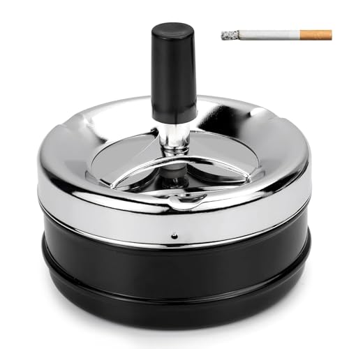 Drehaschenbecher, Aschenbecher Für Draussen, Moderner Aschenbecher Mit Deckel, Aschenbecher Drehdeckel, Windaschenbecher, Aschenbecher Outdoor, Für Home Office Balkon Partys Outdoor von ZXNJA
