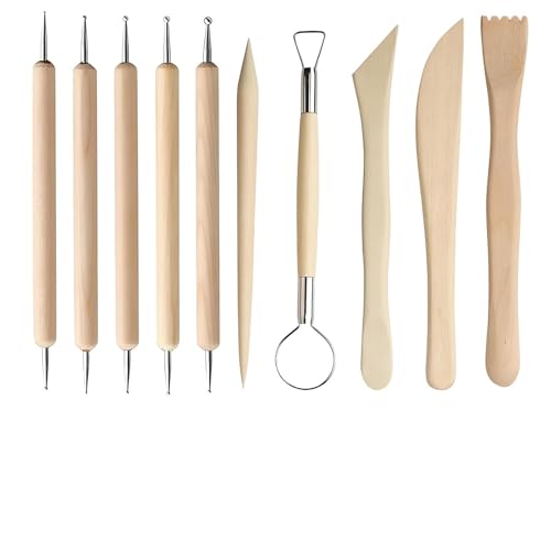 ZXNJA 10 Stück Modellierwerkzeug,Töpferwerkzeug,Clay Tools,Modelierwerkzeugset,Ton Werkzeug,Skulptur Ton Schnitzwerkzeug,Fur Iy-Handwerk Grabstichel Modellierung von ZXNJA