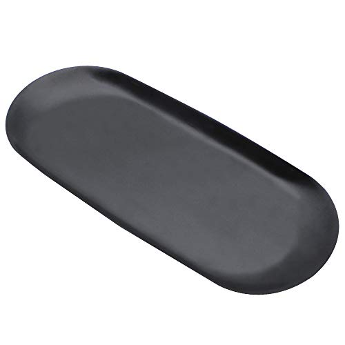 ZXShow Kleines Tablett Ovale Kosmetik Schwarz Ablag Tablett Oval Edelstahl Ablageschale Tablett Serviertablett Metalltablett Dekotablett für Snack Tee Schlüssel Brett Kerzen ZXShow Kleines Tablett Ovale Kosmetik Schwarz Ablag Tablett Oval Edelstahl Ablageschale Tablett Serviertablett Metalltablett Dekotablett für Snack Tee Schlüssel Brett Kerzen von ZXShow