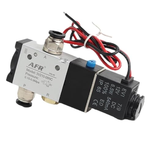 3/2 3V210-08NC Normalerweise geschlossen 3V110-06NC 3V310-10NC Pneumatisches Luftmagnetventil Elektrische Steuerung Gasmagnetventil 3V410-15NC(3v210-08nc,DC12V) von ZXTIIEUF