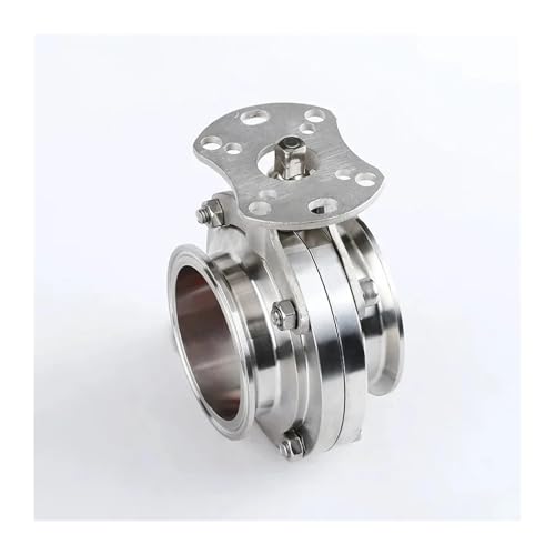 Absperrklappe mit Klemme Absperrklappe mit Halterung for Anschluss pneumatischer Ventile SS304 und SS316L(32mm Tc50.5mm,SS316) von ZXTIIEUF