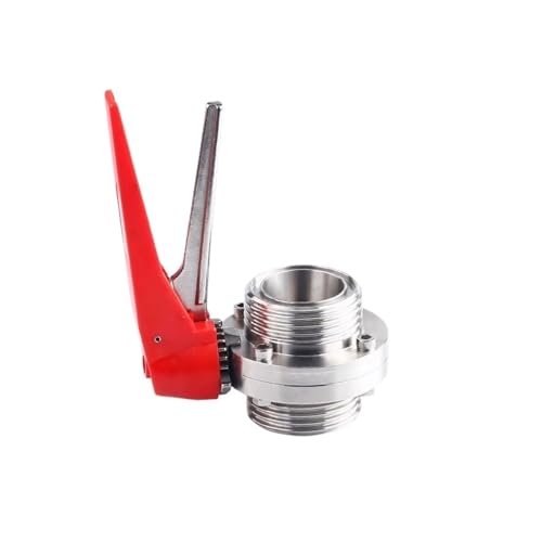 Außengewinde-Schmetterlingsventil 25 32 38 51 Größe SS304 Squeeze Trigger Handle Silikon(32) von ZXTIIEUF