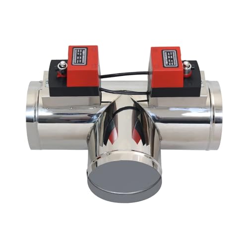 OD51mm-150mm T-Typ AC 220 V AC110V DC12V DC24V Motorisiertes Lüftungsregister aus Edelstahl Motorisiertes Ventil Luftkanalventil(OD80mm) von ZXTIIEUF