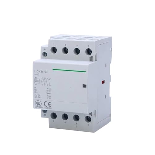ZXTIIEUF HCH8s-63 40A 100A Modularschütz 4P 63A 4NO 4NC 2NO2NC 220V 110V 24V Automatischer Haushaltsschütz Din-Schienentyp ICT 50/60Hz 1St(4P 63A 4NO AC110V) von ZXTIIEUF