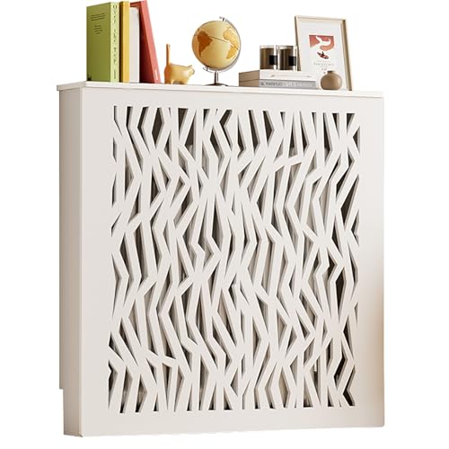 Heizkörperverkleidung mit Ablagefläche – Moderner PVC Heizkörper Schrank, Dekorative Heizkörperabdeckung mit Belüftung, für Wohnzimmer, Schlafzimmer & Flur(100x80x25 cm/39.4x31.5x9.8 in) von ZXTRYBHD