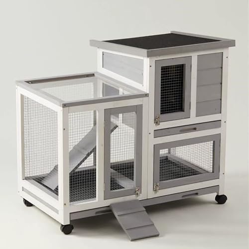 Hühnerkäfige aus Holz for draußen – Kaninchen-Meerschweinchenkäfig, Hühnergehege mit Rädern, Haustierhaus im Freien for Kleintiere Hühnerkäfige aus Holz for draußen – Kaninchen-Meerschweinchenkäfig, Hühnergehege mit Rädern, Haustierhaus im Freien for Kleintiere von ZXTRYBHD