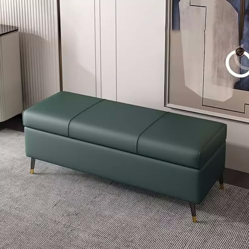 ZXTRYBHD Aufbewahrungsbank für Schlafzimmer, Spielzeugtruhe, Sitzbank mit Stauraum für den Eingangsbereich, für Schlafzimmer, Wohnzimmer, Eingangsbereich (Color : Green, Size : 47.2in/120cm) von ZXTRYBHD