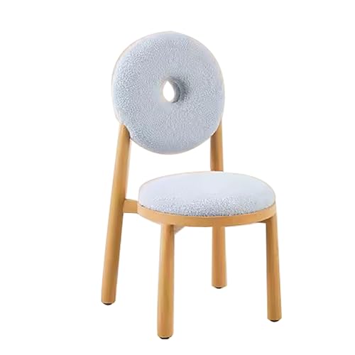 ZXTRYBHD Donuts-Stuhl, Moderner Sherpa-Esszimmerstuhl – Küchenstühle, Eisenrahmen und Plüschig Stuhl Schminktisch für Gemütliche Wohnräume (Color : Blue, Size : Yellow Legs) von ZXTRYBHD