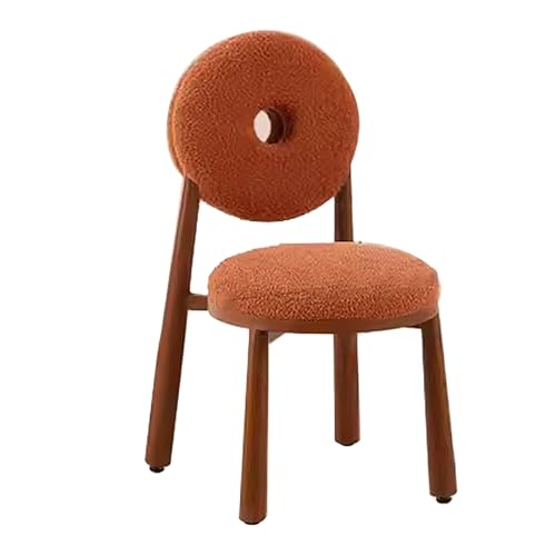 ZXTRYBHD Donuts-Stuhl, Moderner Sherpa-Esszimmerstuhl – Küchenstühle, Eisenrahmen und Plüschig Stuhl Schminktisch für Gemütliche Wohnräume (Color : Brown, Size : Brown Legs) von ZXTRYBHD