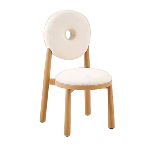 ZXTRYBHD Donuts-Stuhl, Moderner Sherpa-Esszimmerstuhl – Küchenstühle, Eisenrahmen und Plüschig Stuhl Schminktisch für Gemütliche Wohnräume (Color : White, Size : Yellow Legs) von ZXTRYBHD