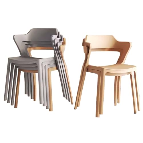 ZXTRYBHD Esszimmerstuhl-Set, Moderne Küchenstühle, Keine Montage, Stuhl Schminktisch für Küche, Terrasse, Außenbereich, 4er-/6er-Set (Size : Gray*3+Brown*3) von ZXTRYBHD