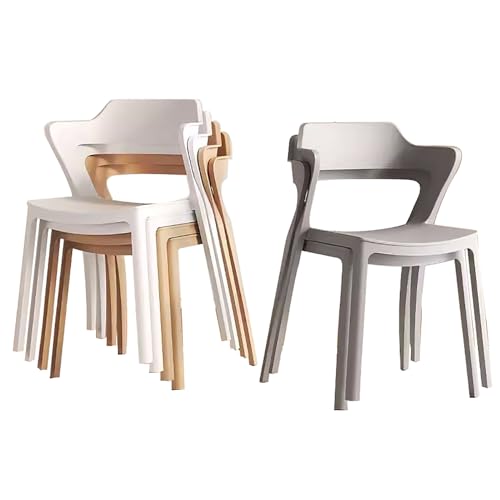 ZXTRYBHD Esszimmerstuhl-Set, Moderne Küchenstühle, Keine Montage, Stuhl Schminktisch für Küche, Terrasse, Außenbereich, 4er-/6er-Set (Size : White*2+Brown*2+Grey*2) von ZXTRYBHD