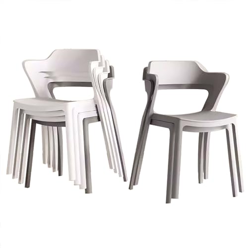 ZXTRYBHD Esszimmerstuhl-Set, Moderne Küchenstühle, Keine Montage, Stuhl Schminktisch für Küche, Terrasse, Außenbereich, 4er-/6er-Set (Size : White*3+Grey*3) von ZXTRYBHD