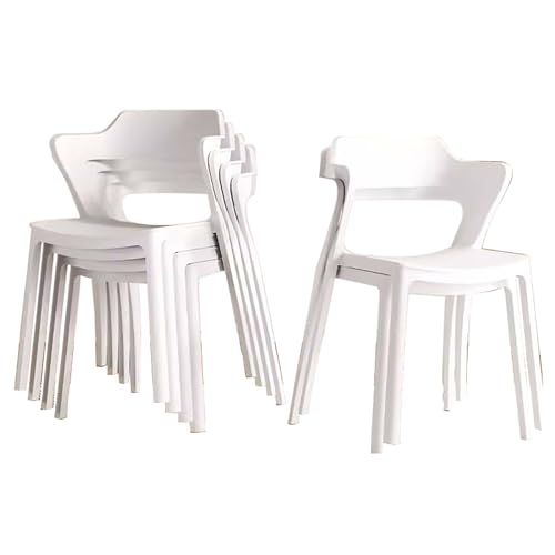 ZXTRYBHD Esszimmerstuhl-Set, Moderne Küchenstühle, Keine Montage, Stuhl Schminktisch für Küche, Terrasse, Außenbereich, 4er-/6er-Set (Size : White*6) von ZXTRYBHD